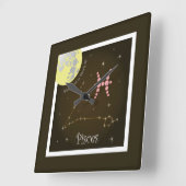 ピセス2月19日~3月20日Uhr スクエア壁時計 (傾斜)