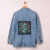 ピセス〔占星術の〕十二宮図アート デニムジャケット (ハンガー)