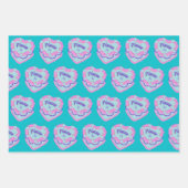 ピセス〔占星術の〕十二宮図コケットハートお誕生日ケーキ ラッピングペーパーシート (正面2)