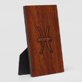 ピセス〔占星術の〕十二宮図サインインマホガニーウッドスタイル フォトプラーク (側面)