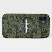 ピセス〔占星術の〕十二宮図サインオンウッドランドデジタル迷彩柄デコール Case-Mate iPhoneケース (裏面(横))