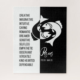 ピセス〔占星術の〕十二宮図サインブラック&ホワイトジグソーパズル ジグソーパズル