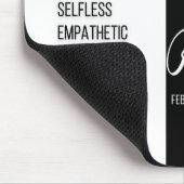 ピセス〔占星術の〕十二宮図サインマウスパッドブラック&ホワイト マウスパッド (コーナー)