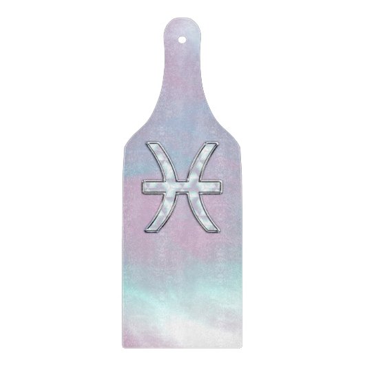 ピセス〔占星術の〕十二宮図サインマザーオブパールスタイル カッティングボード (正面)