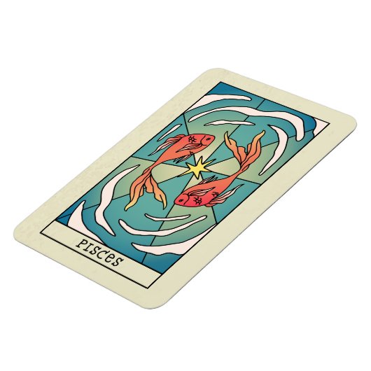ピセス〔占星術の〕十二宮図サイン抽象芸術アートヴィンテージ マグネット (左側)