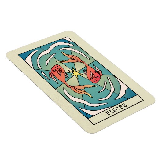ピセス〔占星術の〕十二宮図サイン抽象芸術アートヴィンテージ マグネット (右側)