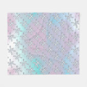 ピセス〔占星術の〕十二宮図シンボルパステルマザーオブパールスタイル フリースブランケット (正面(横))