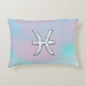 ピセス〔占星術の〕十二宮図スタイリッシュサインマザーオブパール アクセントクッション (正面)