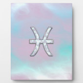 ピセス〔占星術の〕十二宮図スタイリッシュサインマザーオブパール フォトプラーク (正面)