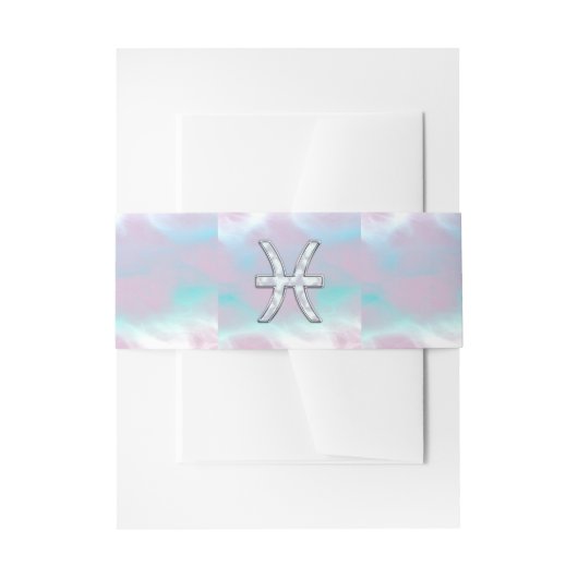 ピセス〔占星術の〕十二宮図スタイリッシュサインマザーオブパール 招待状ベリーバンド (正面例)