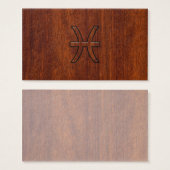 ピセス〔占星術の〕十二宮図マホガニー木目スタイル (正面&裏面)