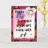 ピセス〔占星術の〕十二宮図ヴァレンティパーソナライズされたンカード カード (黄色い花)