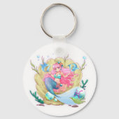 ピセス〔占星術の〕十二宮図星印占星術星占い キーホルダー (正面)