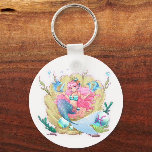 ピセス〔占星術の〕十二宮図星印占星術星占い キーホルダー (正面)