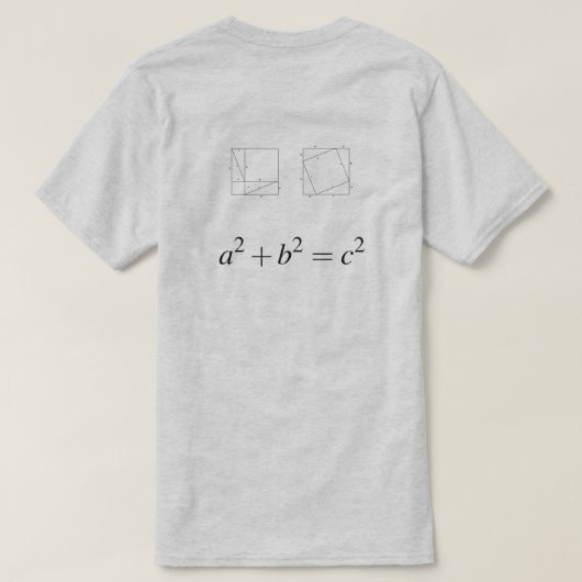 ピタゴラスの定理の幾何学的な証拠 Tシャツ (デザイン裏面)