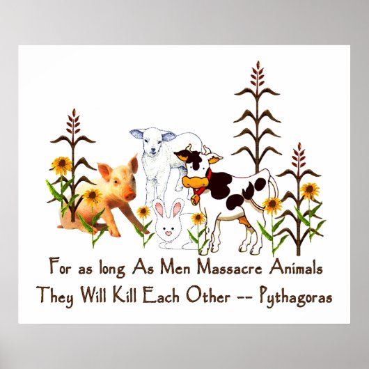 ピタゴラスベジタリアン引用文 ポスター (正面)