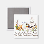 ピタゴラスベジタリアン引用文 マグネット (正面/裏面)