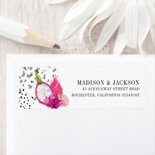ピタヤドラゴンフルーツエレガントウェディングアドレス ラベル (インサイチュ)