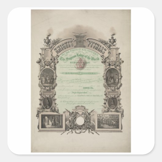 ピチアス騎士団 – ヴィンテージ秘密協会 スクエアシール (正面)