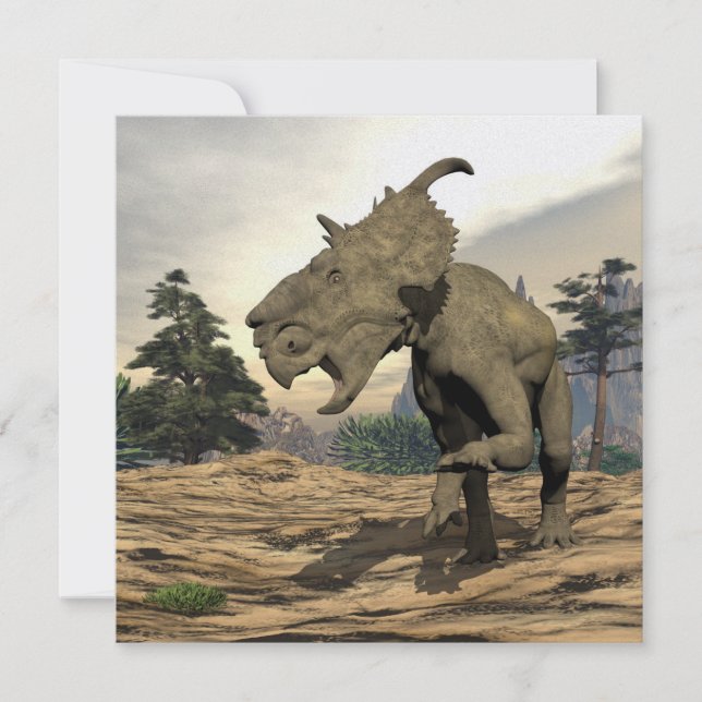 ピチノサウルス恐竜の轟音 – 3D 描写 (正面)