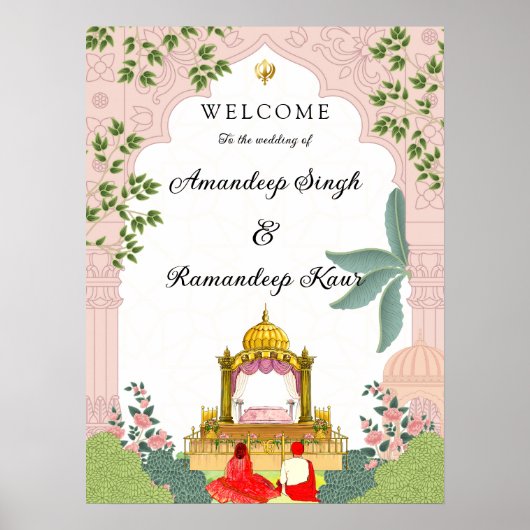 ピチャワイ結婚シーク氏の歓迎サイン ポスター (正面)