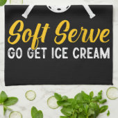 ピッおもしろいクもしボールお前ソフトサーブ行けGet キッチンタオル (折り畳み)