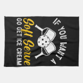 ピッおもしろいクもしボールお前ソフトサーブ行けGet キッチンタオル (横)