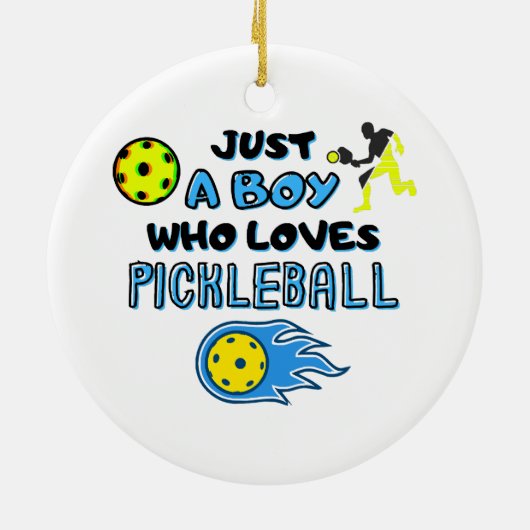 ピッおもしろいクル好きな少年に過ぎないピクレボール奏者 セラミックオーナメント (裏面)