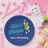 ピッおもしろいク遊ルのピクルボールカスタム文字 ペーパープレート (パーティー)