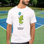 ピッおもしろいク遊ルのピクルボールカスタム文字 Tシャツ<br><div class="desc">ピックボール・ファナティックにぴったりのシャツ。デザインは漬物遊の漬物だ。パーソナライズカスタムまたは削除する文字の追加。</div>