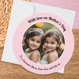 ピッかわいらしクシンプルカスタム写真ラウンドマザーズ日 シーズンカード