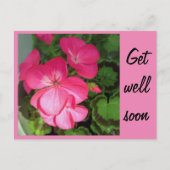 ピッかわいらしク・ゼラニウム写真もうすぐハガキが届く ポストカード (正面)