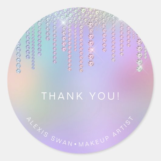 ピッエレガントクグラデーション&ミントダイヤモンドのメイクアーティスト ラウンドシール (正面)