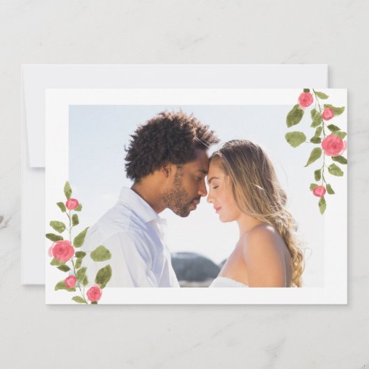 ピッエレガントクハートを1枚の写真としてバレンタインデー 招待状 (裏面)