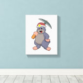 ピッカクス付きモグラ キャンバスプリント (インサイチュ (ウッドフロア))