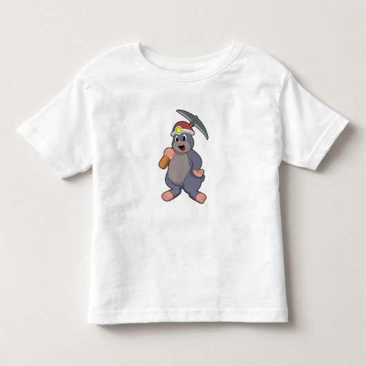 ピッカクス付きモグラ トドラーTシャツ (正面)