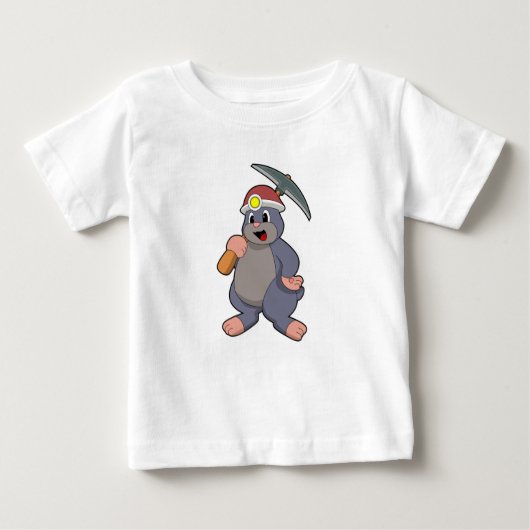 ピッカクス付きモグラ ベビーTシャツ (正面)