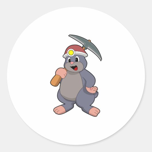 ピッカクス付きモグラ ラウンドシール (正面)