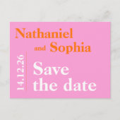 ピッカラフルクはっきりした・オレンジ・タイポグラフィ保存日 ポストカード (正面)