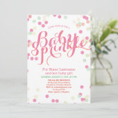 ピッカラフルクモダンガールベビー振りかける招待状 招待状 (スタンド正面)