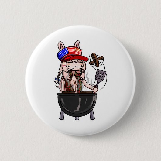 ピッキンピッパズオールアメリカンBbq 缶バッジ (正面)