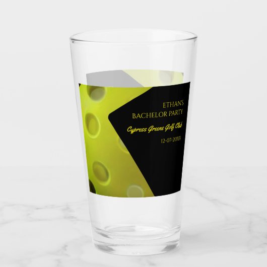 ピッキーボール誕生日パーティーバチュラーパーティスポーツ タンブラーグラス (正面)