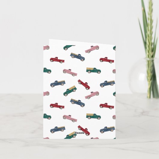 ピックアップトラックかわいい車の輸送 カード (裏面)