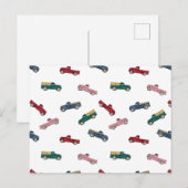 ピックアップトラックかわいい車の輸送 シーズンポストカード (正面/裏面)