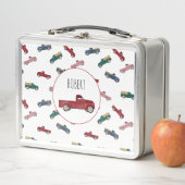 ピックアップトラックかわいい車の輸送 メタルランチボックス (インサイチュ)