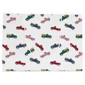 ピックアップトラックかわいい車の輸送 ラージペーパーバッグ (裏面)