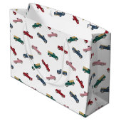 ピックアップトラックかわいい車の輸送 ラージペーパーバッグ (裏面アングル)