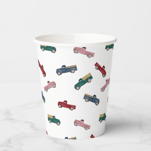 ピックアップトラックかわいい車の輸送 紙コップ (左)