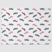 ピックアップトラックかわいい車の輸送 薄葉紙 (正面)