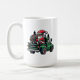 ピックアップトラックのクリスマスサンタグノームデザイン コーヒーマグカップ